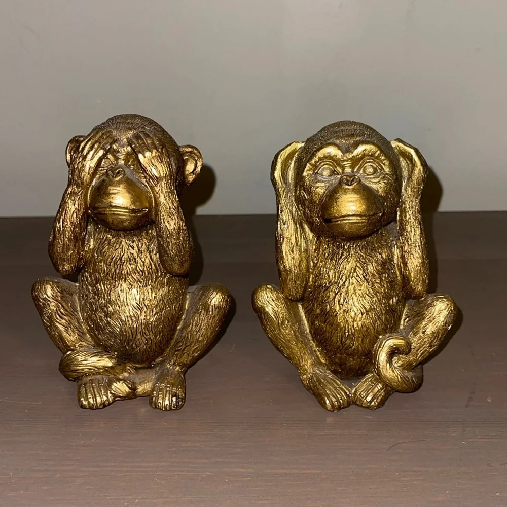 Vintage Handmade “See No Evil Hear No Evil” Monkeys - Picture 2 of 6